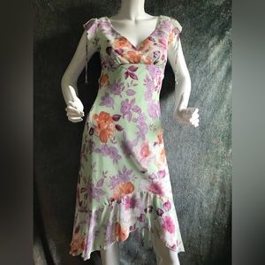 Y2K Floral Print Watercolor Midi Dress